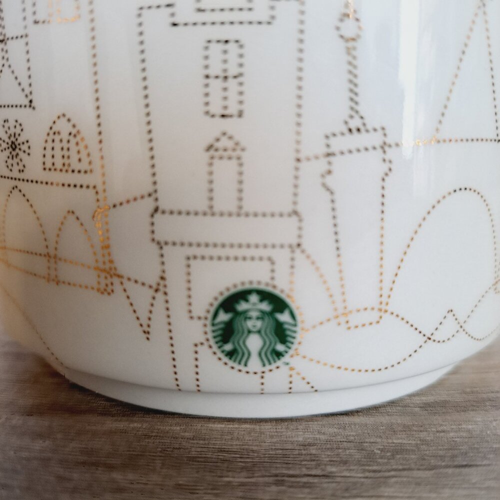 Starbucks You are Here Paris France Europe Christmas Gold Coffee City Mug 14 Oz - Picture 9 of 10